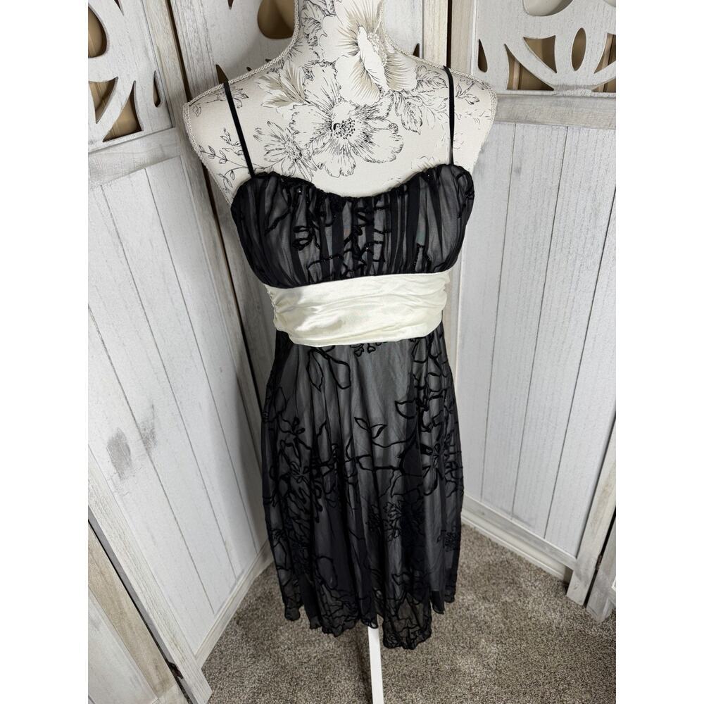 VTG Y2K Speechless Dress Black Lace Sheer Fairycore Fairy Whimsical New! Small